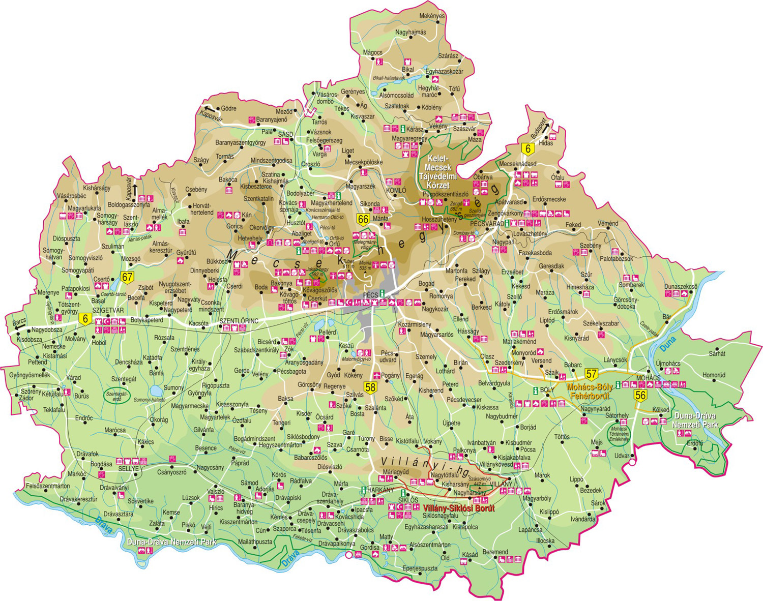 magyarország térkép baranya megye Tótszentgyörgy   Magyarország és Baranya megye térképén   Képtár  magyarország térkép baranya megye